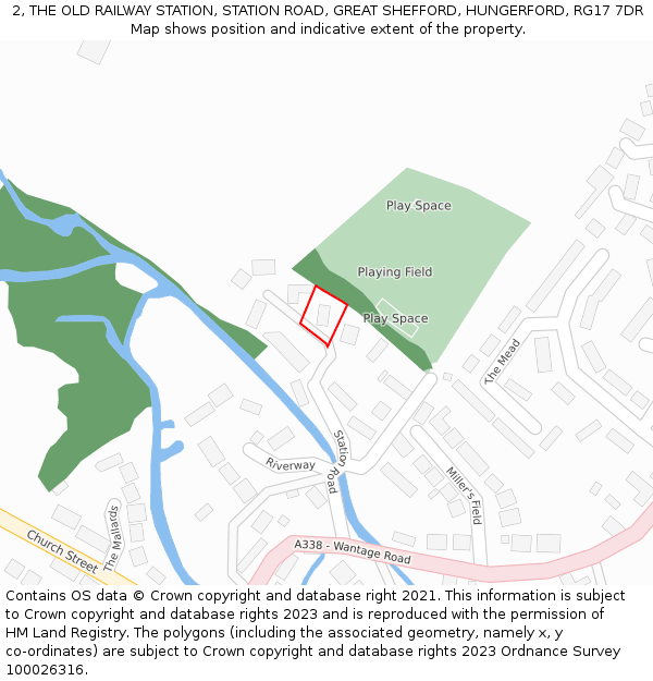2, THE OLD RAILWAY STATION, STATION ROAD, GREAT SHEFFORD, HUNGERFORD, RG17 7DR: Location map and indicative extent of plot
