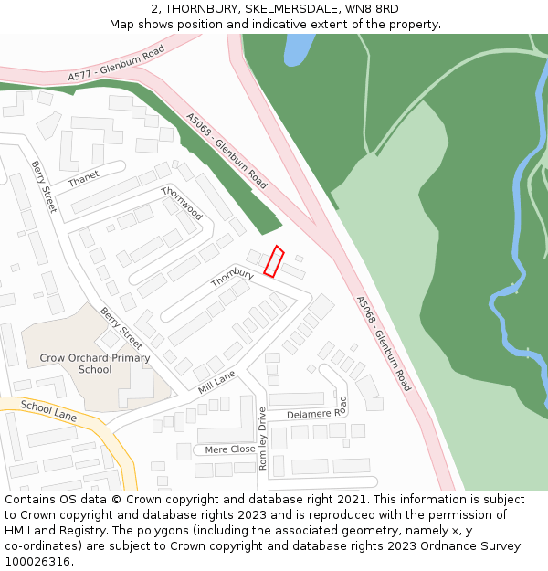 2, THORNBURY, SKELMERSDALE, WN8 8RD: Location map and indicative extent of plot