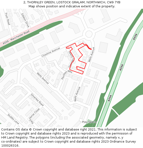 2, THORNLEY GREEN, LOSTOCK GRALAM, NORTHWICH, CW9 7YB: Location map and indicative extent of plot