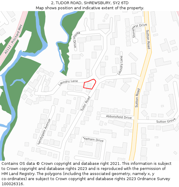 2, TUDOR ROAD, SHREWSBURY, SY2 6TD: Location map and indicative extent of plot