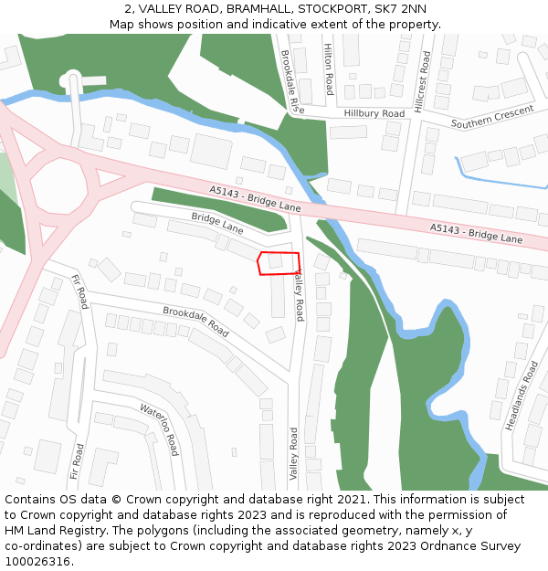 2, VALLEY ROAD, BRAMHALL, STOCKPORT, SK7 2NN: Location map and indicative extent of plot