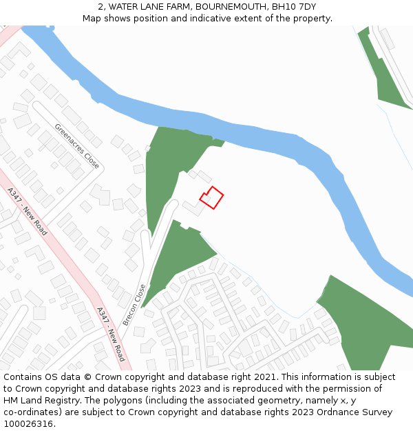 2, WATER LANE FARM, BOURNEMOUTH, BH10 7DY: Location map and indicative extent of plot