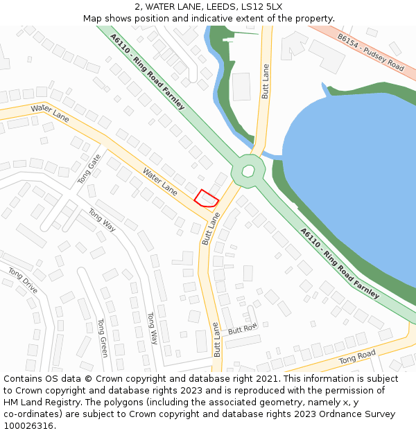 2, WATER LANE, LEEDS, LS12 5LX: Location map and indicative extent of plot