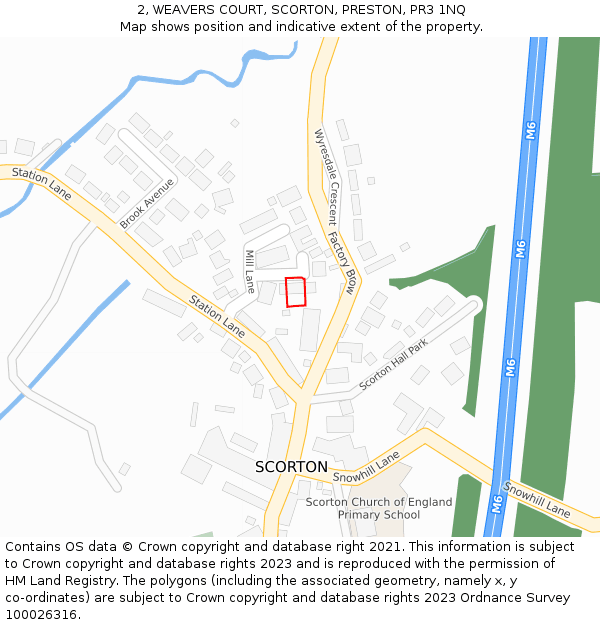 2, WEAVERS COURT, SCORTON, PRESTON, PR3 1NQ: Location map and indicative extent of plot