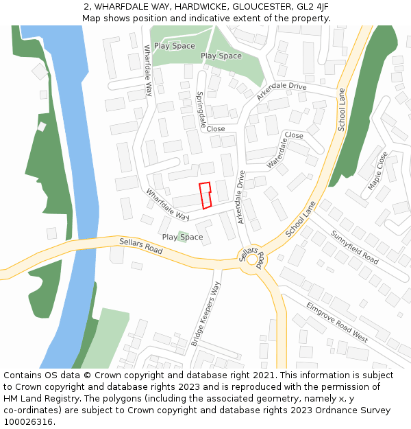 2, WHARFDALE WAY, HARDWICKE, GLOUCESTER, GL2 4JF: Location map and indicative extent of plot