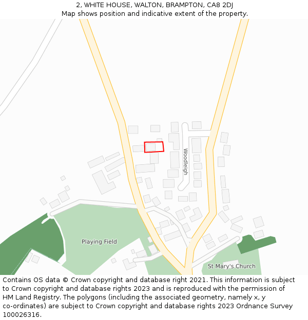 2, WHITE HOUSE, WALTON, BRAMPTON, CA8 2DJ: Location map and indicative extent of plot