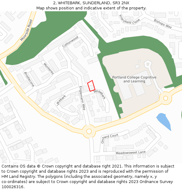 2, WHITEBARK, SUNDERLAND, SR3 2NX: Location map and indicative extent of plot