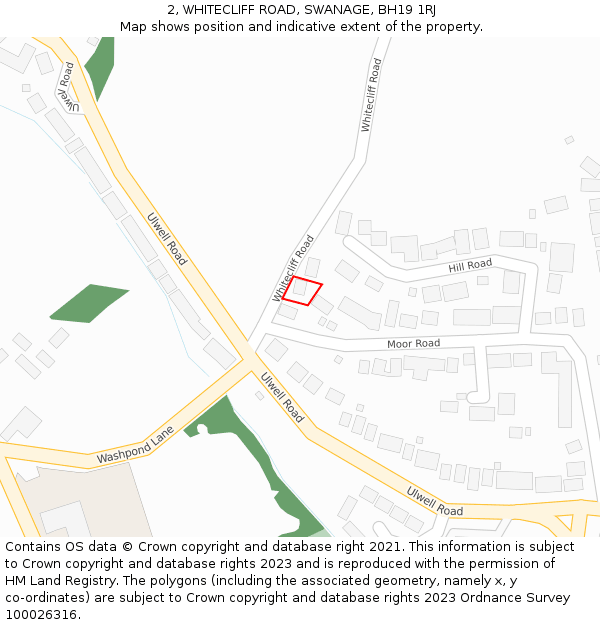 2, WHITECLIFF ROAD, SWANAGE, BH19 1RJ: Location map and indicative extent of plot