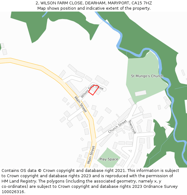 2, WILSON FARM CLOSE, DEARHAM, MARYPORT, CA15 7HZ: Location map and indicative extent of plot