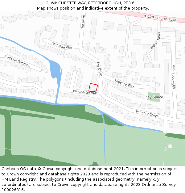 2, WINCHESTER WAY, PETERBOROUGH, PE3 6HL: Location map and indicative extent of plot