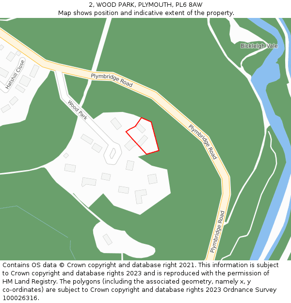 2, WOOD PARK, PLYMOUTH, PL6 8AW: Location map and indicative extent of plot