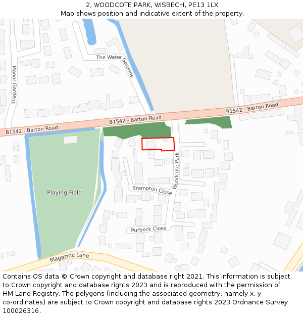 2, WOODCOTE PARK, WISBECH, PE13 1LX: Location map and indicative extent of plot