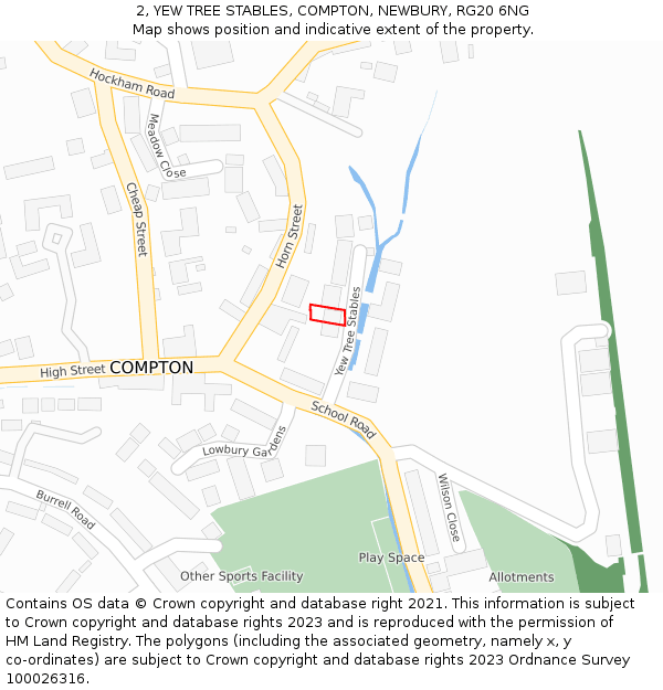2, YEW TREE STABLES, COMPTON, NEWBURY, RG20 6NG: Location map and indicative extent of plot