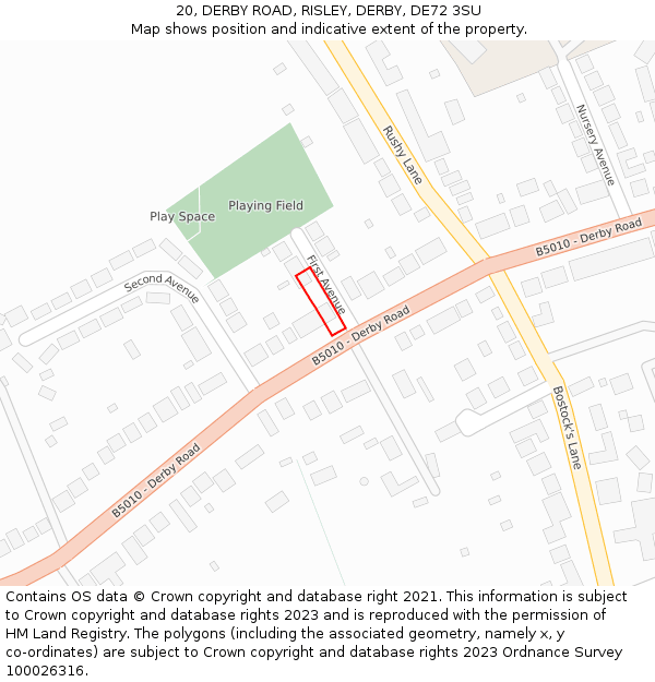 20, DERBY ROAD, RISLEY, DERBY, DE72 3SU: Location map and indicative extent of plot