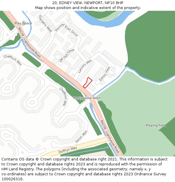 20, EDNEY VIEW, NEWPORT, NP10 8HP: Location map and indicative extent of plot
