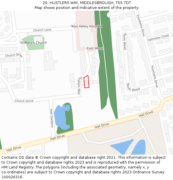 20, HUSTLERS WAY, MIDDLESBROUGH, TS5 7DT: Location map and indicative extent of plot