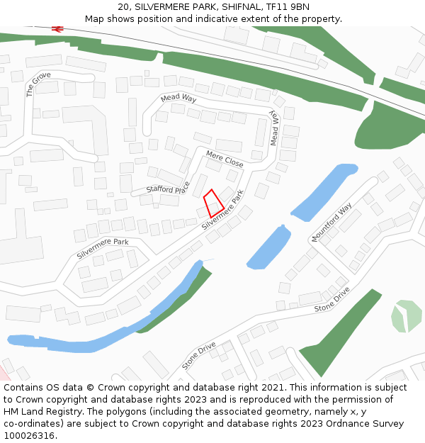 20, SILVERMERE PARK, SHIFNAL, TF11 9BN: Location map and indicative extent of plot