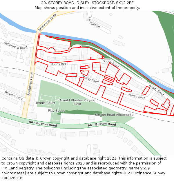 20, STOREY ROAD, DISLEY, STOCKPORT, SK12 2BF: Location map and indicative extent of plot