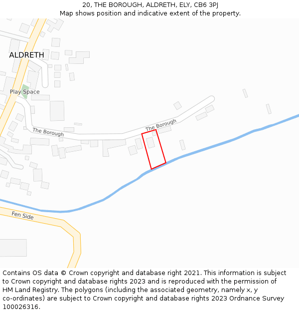 20, THE BOROUGH, ALDRETH, ELY, CB6 3PJ: Location map and indicative extent of plot