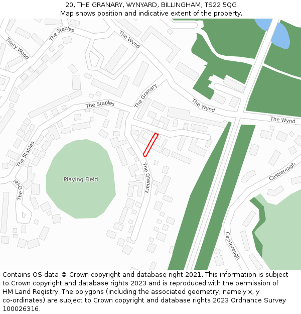 20, THE GRANARY, WYNYARD, BILLINGHAM, TS22 5QG: Location map and indicative extent of plot