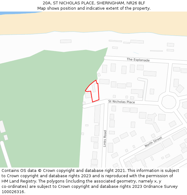 20A, ST NICHOLAS PLACE, SHERINGHAM, NR26 8LF: Location map and indicative extent of plot