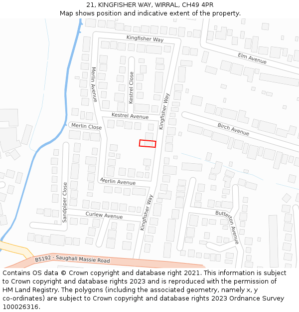 21, KINGFISHER WAY, WIRRAL, CH49 4PR: Location map and indicative extent of plot