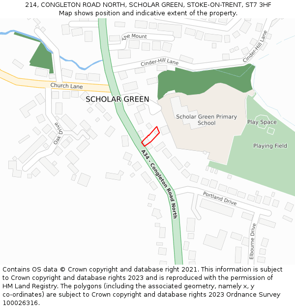 214, CONGLETON ROAD NORTH, SCHOLAR GREEN, STOKE-ON-TRENT, ST7 3HF: Location map and indicative extent of plot