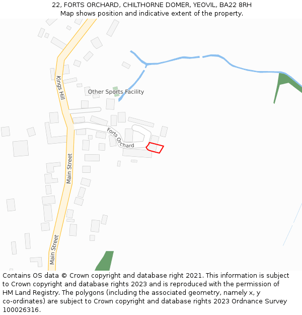 22, FORTS ORCHARD, CHILTHORNE DOMER, YEOVIL, BA22 8RH: Location map and indicative extent of plot