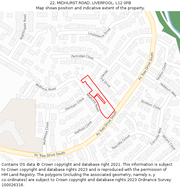 22, MIDHURST ROAD, LIVERPOOL, L12 0PB: Location map and indicative extent of plot