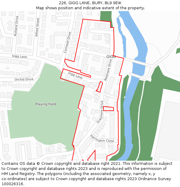 226, GIGG LANE, BURY, BL9 9EW: Location map and indicative extent of plot