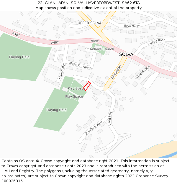 23, GLANHAFAN, SOLVA, HAVERFORDWEST, SA62 6TA: Location map and indicative extent of plot