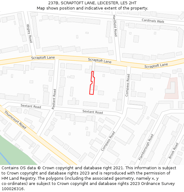 237B, SCRAPTOFT LANE, LEICESTER, LE5 2HT: Location map and indicative extent of plot