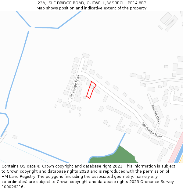 23A, ISLE BRIDGE ROAD, OUTWELL, WISBECH, PE14 8RB: Location map and indicative extent of plot