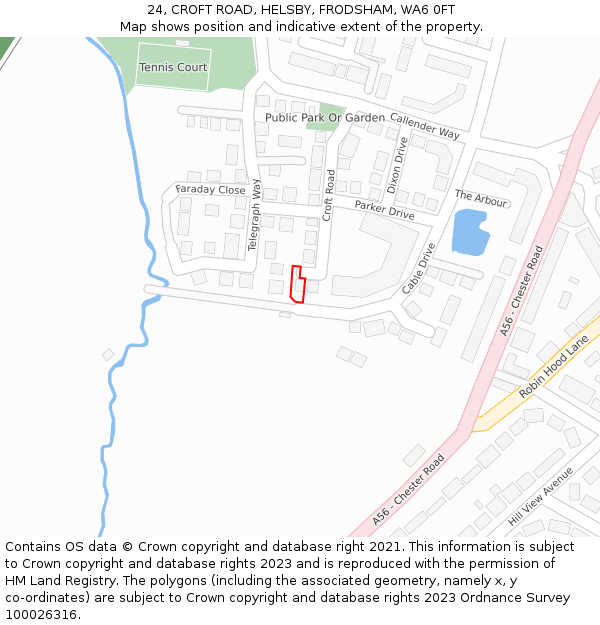 24, CROFT ROAD, HELSBY, FRODSHAM, WA6 0FT: Location map and indicative extent of plot