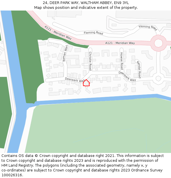 24, DEER PARK WAY, WALTHAM ABBEY, EN9 3YL: Location map and indicative extent of plot