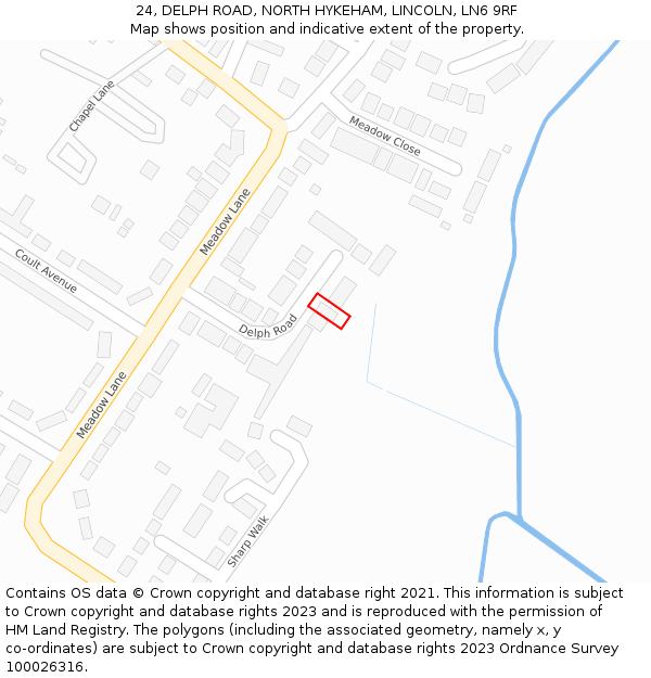24, DELPH ROAD, NORTH HYKEHAM, LINCOLN, LN6 9RF: Location map and indicative extent of plot