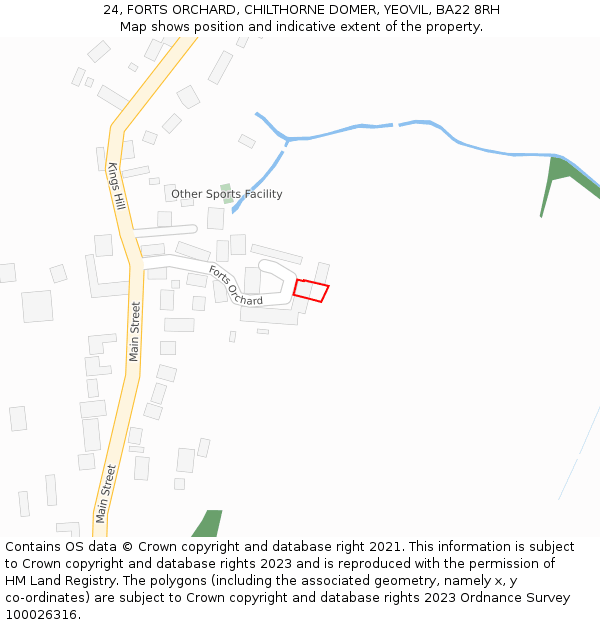 24, FORTS ORCHARD, CHILTHORNE DOMER, YEOVIL, BA22 8RH: Location map and indicative extent of plot