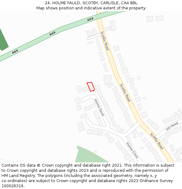 24, HOLME FAULD, SCOTBY, CARLISLE, CA4 8BL: Location map and indicative extent of plot