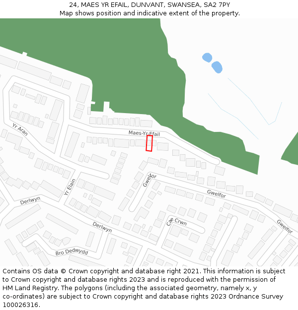 24, MAES YR EFAIL, DUNVANT, SWANSEA, SA2 7PY: Location map and indicative extent of plot