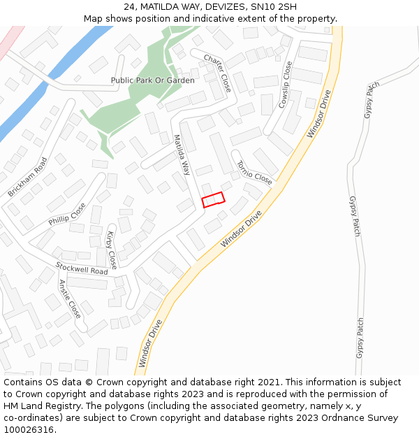 24, MATILDA WAY, DEVIZES, SN10 2SH: Location map and indicative extent of plot
