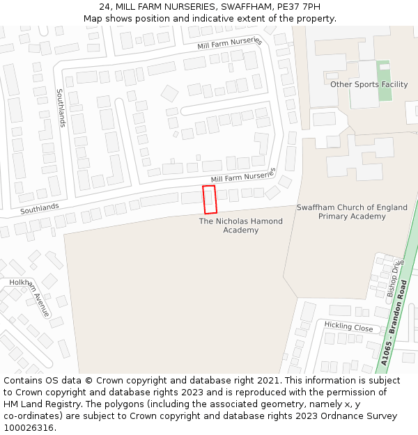 24, MILL FARM NURSERIES, SWAFFHAM, PE37 7PH: Location map and indicative extent of plot