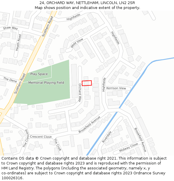 24, ORCHARD WAY, NETTLEHAM, LINCOLN, LN2 2SR: Location map and indicative extent of plot