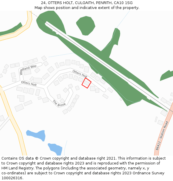 24, OTTERS HOLT, CULGAITH, PENRITH, CA10 1SG: Location map and indicative extent of plot