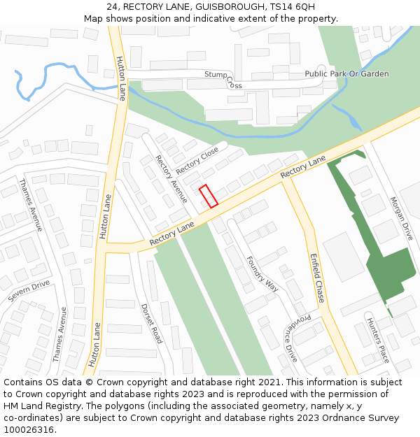 24, RECTORY LANE, GUISBOROUGH, TS14 6QH: Location map and indicative extent of plot