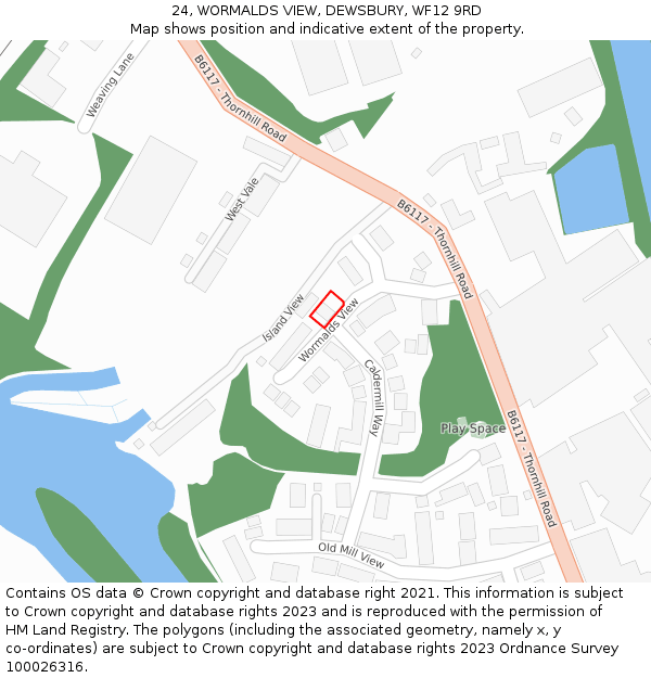 24, WORMALDS VIEW, DEWSBURY, WF12 9RD: Location map and indicative extent of plot