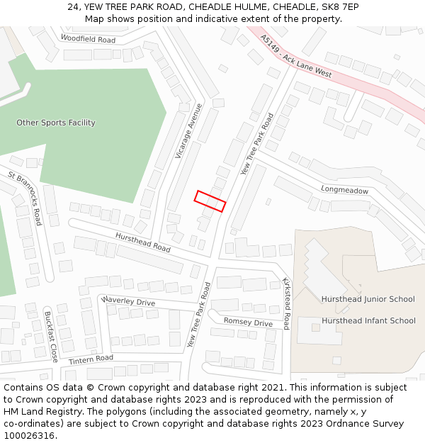 24, YEW TREE PARK ROAD, CHEADLE HULME, CHEADLE, SK8 7EP: Location map and indicative extent of plot