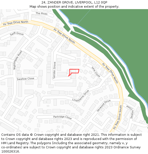 24, ZANDER GROVE, LIVERPOOL, L12 0QP: Location map and indicative extent of plot