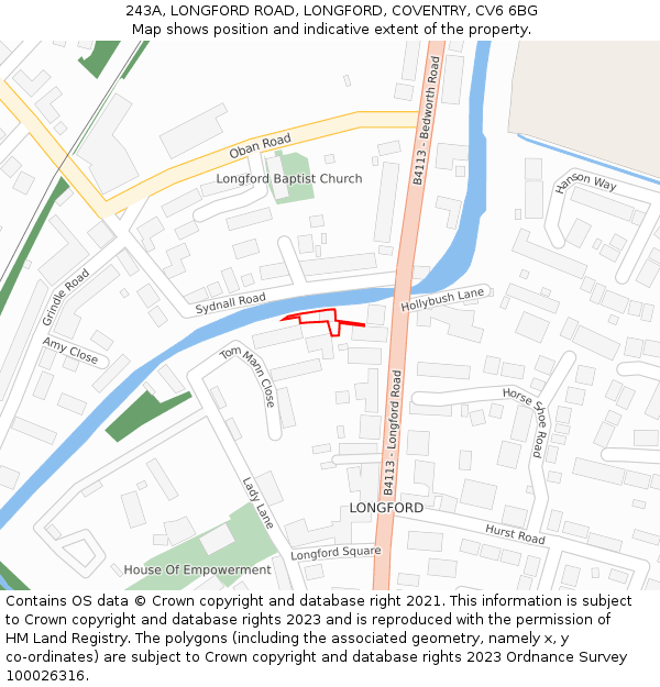 243A, LONGFORD ROAD, LONGFORD, COVENTRY, CV6 6BG: Location map and indicative extent of plot