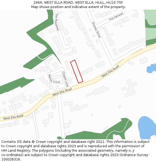 246A, WEST ELLA ROAD, WEST ELLA, HULL, HU10 7SF: Location map and indicative extent of plot