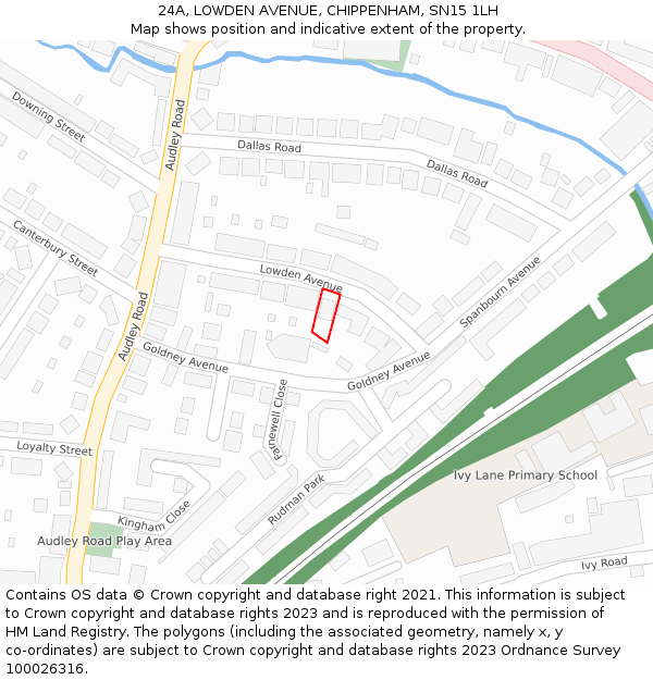 24A, LOWDEN AVENUE, CHIPPENHAM, SN15 1LH: Location map and indicative extent of plot